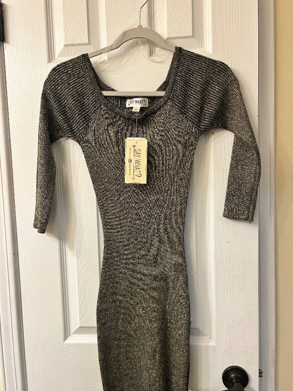 Gold and Black Long Sleeve mini dress